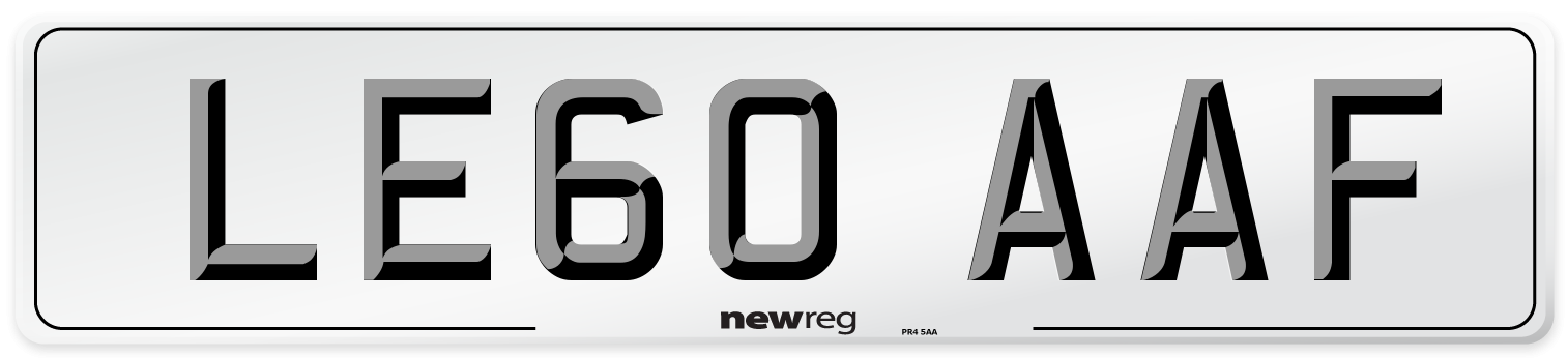 LE60 AAF Number Plate from New Reg